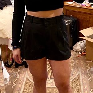 Leather Tie Waist Shorts